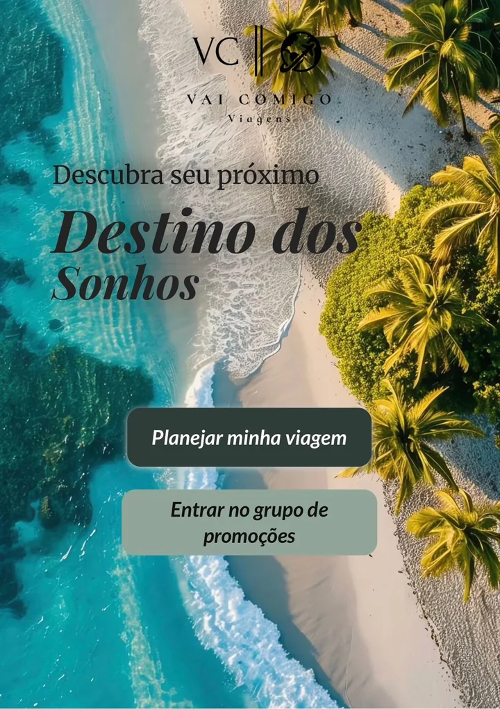 Abertura da landing page da Vai Comigo Viagens